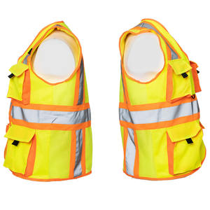 Chaleco de construcción de seguridad pública reflectante de diamantes de imitación transpirable de alta visibilidad con cinta reflectante - Product Image 3