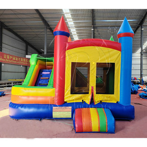 Commercial Grade PVC <b>Inflatable</b> Bounce <b>House</b> Rainbow Theme Outdoor Jumping Castle for Kids with CE Certification - Product Image 4