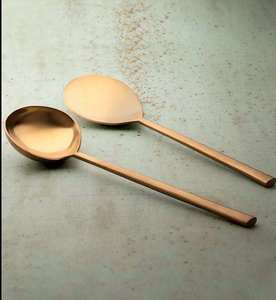 Ensemble de couverts aspect antique en acier inoxydable, finition miroir, durable, moderne, cinq pièces (cuillère, fourchette) - Product Image 5
