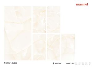 Azulejos de porcelana esmaltada moderna CAPRY CREMA, aspecto rústico de mármol pulido, azulejos interiores brillantes inspirados en madera antideslizante de 9mm de espesor - Product Image 2