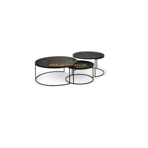 Hoteles decorativos de lujo y muebles de cafetería mesas anidadas mármol y Metal oro pulido hecho a mano nueva llegada Mesa anidada - Product Image 6