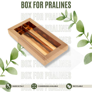 Boîte à pralines personnalisable en carton rectangulaire jetable de luxe fabriquée en Italie Boîte à chocolat Boîte à pâtisserie avec fenêtre - Product Image 2