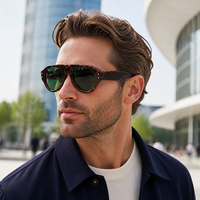 Lunettes de soleil Mellume surdimensionnées effet écaille, monture en acétate premium VS9051S, verres TAC UV400, lunettes tendance pour hommes et femmes