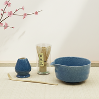 Ensemble de matcha en céramique de haute qualité réutilisable, kit de cérémonie du thé traditionnel, fouet en style Japandi émaillé résistant à la chaleur