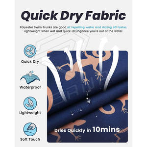 Pantalones cortos de playa de secado rápido para nadar para hombre al por mayor de fábrica con cintura elástica y comodidad, logotipo personalizado completamente impreso en color de alta calidad OEM - Product Image 3