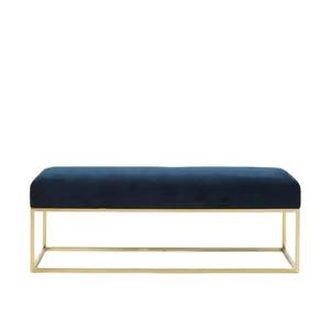 Hot Selling Modern Home Furniture Rectangular Shape Velvet Fabric Pouf Metal Frame Ottoman <b>Stool</b> Coffee Table Home Wedding - Product Image 4