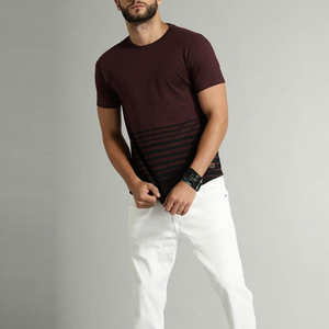 T-shirt décontracté à manches courtes pour hommes, coupe ajustée, design formel imprimé en silicone de haute qualité avec motif brodé, vente à chaud - Product Image 6