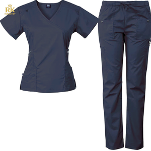Nuevos Estilos de Uniformes Médicos Elásticos para Mujer, Conjuntos de Uniformes Médicos con Bolsillo con Cremallera, Uniformes Médicos de Manga Corta para Hospital - Product Image 3