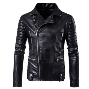 Chaqueta de cuero informal impermeable para hombre más vendida con cuello levantado, chaqueta OEM de invierno con diseño de etiqueta privada duradera a la venta - Product Image 2