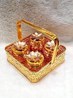 Panier-cadeau de vaisselle traditionnelle en métal doré, boîtes de rangement pour mariage et anniversaire, taille personnalisée
