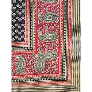 Black Paisley 240 TC 100% Cotton Bedsheet Set Super <b>King</b> <b>Size</b> with 2 Pillow Covers Comforter Type for Home Use (SHKV1100) - Product Image 5