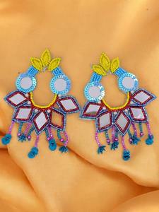 Pendientes bordados multicolores para mujer, joyería Besign de resina, producto de moda al por mayor para regalos, pendientes bordados - Product Image 2