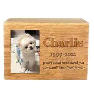 Premium Quality Modern Designer Handmade Wooden Eco Friendly Biodegradable Engraved <b>Pet</b> Cremation Urn Ashes <b>Memorial</b> Keepsake - Product Image 6