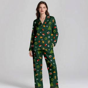 Adults Luxury <b>Silk</b> Satin <b>Pajama</b> Set Soft Comfortable Breathable Digital Print Sleepwear Summer Spring - Product Image 1