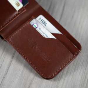 Cartera de cuero plegable delgada para hombre No.55 (color caoba) - Product Image 5