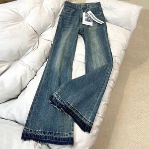 Women High Waist Flare Bottom <b>Denim</b> Jeans Ripped Light Wash Y2K Vintage <b>Stretch</b> Eco-Friendly Breathable Trendy Streetwear - Product Image 6