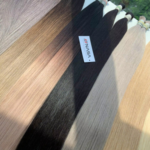 Precio al por mayor Extensiones de cabello a granel Cabello humano virgen vietnamita Double Drown 100 gramos Todos los colores 20 pulgadas - Product Image 1