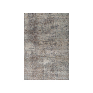 Alfombra Rectangular Entropy Gris y Negra con Patrón Abstracto, Tejida a Mano con Lana y Seda de Bambú, 9x12, para Sala de Estar, Pasillo, AKWS-1533 - Product Image 3