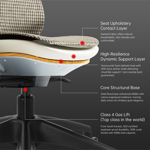 Silla de Oficina Ergonómica sin Brazos con Tela Gabriel, Sillas de Oficina Ergonómicas, Silla de Escritorio, Muebles de Oficina Aoda - Product Image 6