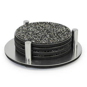 Dessous de verre en métal personnalisé pour dessus de table aspect noyer Premium et durable pour accessoires de cuisine, hôtels de ferme et villas - Product Image 1