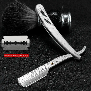 Haute qualité ANAAIF hommes pliant couteau de rasage en acier inoxydable porte-rasoir de sécurité outils de barbier professionnels pour poudre de cheveux - Product Image 5