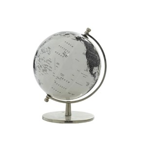 Deco 79 Art Deco Estilo Hecho a mano Aluminio Metal Globo 8 en X 8 en X 11 en Blanco Litton Lane Decorativo - Product Image 1