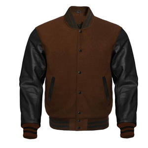 Lettermen transpirable bordado único directo en la parte delantera y trasera Logo personalizado de fábrica bombardero de béisbol Varsity chaqueta hombres adultos - Product Image 5
