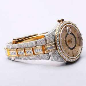 Reloj Unisex de Estilo Hip Hop con Correa de Cuero, Acero Inoxidable, Diamantes de Moissanita, Resistente al Agua, Movimiento Mecánico Analógico de Cristal - Product Image 3