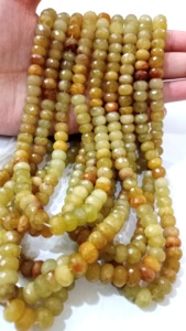 Natural 8mm aguamarina Rondelle Briolette cuentas de piedras preciosas facetadas Cristal de piedra azul vendido por hebra 8 pulgadas de largo - Product Image 3