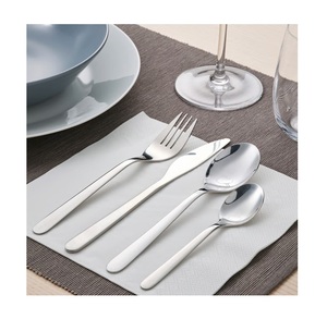 Juego de cubiertos mate de diseñador 2025, cubiertos hechos a mano de pulido sólido con cuchillos de plata de acero con espejo, juego de cubiertos - Product Image 2