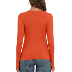 เสื้อยืดแขนยาวคอกลมผู้หญิง ทรงเข้ารูป ผลิตจากใยไผ่ ระบายอากาศ แห้งเร็ว สไตล์สตรีทแวร์ ขายดี เป็นมิตรต่อสิ่งแวดล้อม - Product Image 2