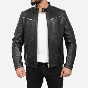 Veste en cuir pour homme, look décontracté moderne, manteau en cuir véritable, production en gros par usine OEM - Product Image 4
