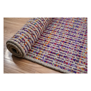 Durable Wool Handwoven Area <b>Rug</b> with Geometric and Abstract Designs for Living Room, Bedroom, Office and Elegant Homes - Product Image 3