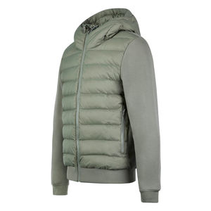 Veste à capuche matelassée formelle en toile enduite pour homme, vêtement d'extérieur chaud avec fermeture éclair intégrale, capuche à cordon de serrage, poignets côtelés - Product Image 6