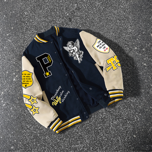 <b>Factory</b> Wholesale Heated Street Hip-Hop Varsity Baseball Jacket Custom Embroidery Logo Autumn Unisex Wool Varsity Jacket - Product Image 1