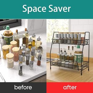 Contemporary Glass and Metal <b>Spice</b> Rack for Stylish Kitchens Space-Saving Glass and Metal <b>Spice</b> Rack with Elegant Design - Product Image 3