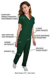 Trajes de fregado personalizados al por mayor de primera calidad, conjuntos de uniformes médicos de enfermería y hospitales, conjunto de uniformes de Jogger de algodón Unisex - Product Image 6