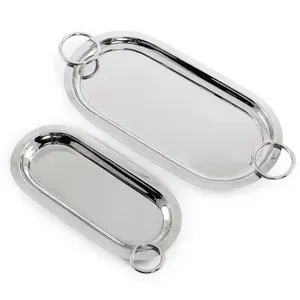 Juego De 2 Bandejas Metálicas De Aluminio De Calidad Superior Para Servir Tartas Especialmente Usadas En Cumpleaños Y Fiestas Navideñas Y Bodas - Product Image 1