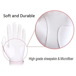 Guantes de golf de uso deportivo hechos a medida a precio de fábrica en guantes de golf de piel de oveja transpirables cómodos de alta calidad - Product Image 4