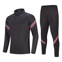 Survêtements de football pour adultes, veste de football à demi-zip, pantalon court imprimé, personnalisé, léger, écologique, entraînement automne-hiver