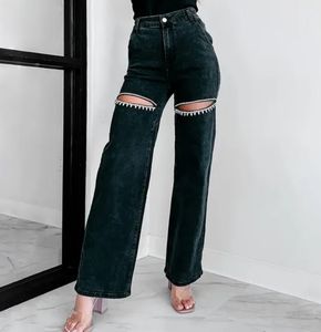 Meilleures ventes en gros Fashion-Forward Pantalon chic à jambe large en denim bleu clair - Product Image 4