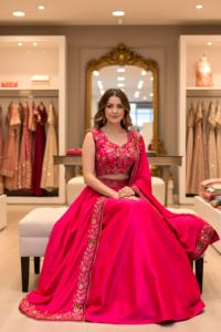 Lehenga Choli de diseñador elegante con hilo intrincado y trabajo de secuencia perfecto para bodas festivas y ocasiones especiales - Product Image 3