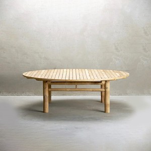 Mesa redonda de bambú hecha a mano y conjunto de sillas para eventos de fiesta precio barato mesas circulares naturales - Product Image 1