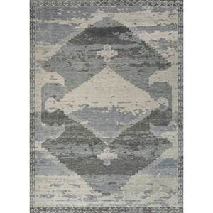 พรมขนแกะสีฟ้าทำมือ รุ่น AKWL-1875(CS-02) ลายเหรียญรางวัลแบบนามธรรม สำหรับบ้าน โถงทางเดิน ห้องนั่งเล่น พรมใหม่ รุ่น AKWL-1875(CS-02) - Product Image 1