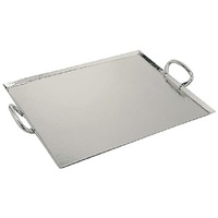 Propre conçu en métal avec verre transparent en forme de triangle plateau de service alimentaire accessoires de cuisine café thé plateau debout pour la maison