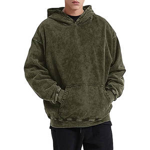 Sweat à capuche homme mode sweat à capuche surdimensionné pour hommes femmes Hip Hop épaule tombante label privé pull à capuche Vintage lavé à l'acide - Product Image 5