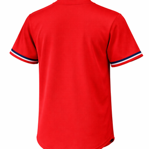 Camiseta de Béisbol Roja Personalizada con Botones, Lisa, Transpirable, de Secado Rápido, con Malla, Uniforme de Equipo - Product Image 2