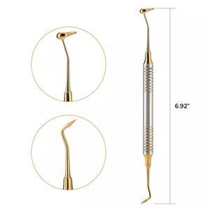 Juego de 6 piezas de instrumentos de llenado de resina compuesta Dental, juego restaurador recubierto de titanio dorado, equipo Dental - Product Image 2