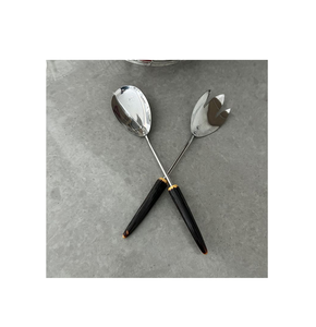 ชุดช้อนส้อมสแตนเลสพร้อมชุดเครื่องใช้บนโต๊ะอาหารคุณภาพพรีเมียมและด้ามจับปลายเขาควายธรรมชาติ - Product Image 1