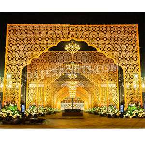 ซุ้มประตูงานแต่งงานทันสมัยแบบตัดด้วยเลเซอร์ แผงตกแต่งงานแต่งงานแบบตัดด้วยเลเซอร์สำหรับทางเข้าห้องจัดเลี้ยงงานแต่งงาน แผงเมห์รับสำหรับงานแต่งงานในสหรัฐอเมริกา - Product Image 1